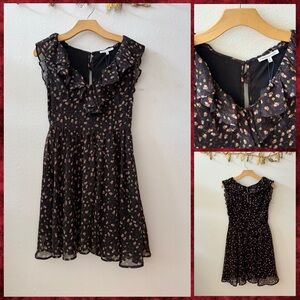 Rebecca Minkoff Black Dress with Floral Print, size 4, NWT